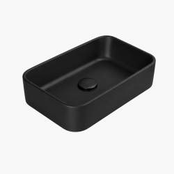 Επικαθήμενος Νιπτήρας Πορσελάνης 50x36,5 cm Cerastyle Hera 078207-97 Black Matt (Μαύρο Ματ)