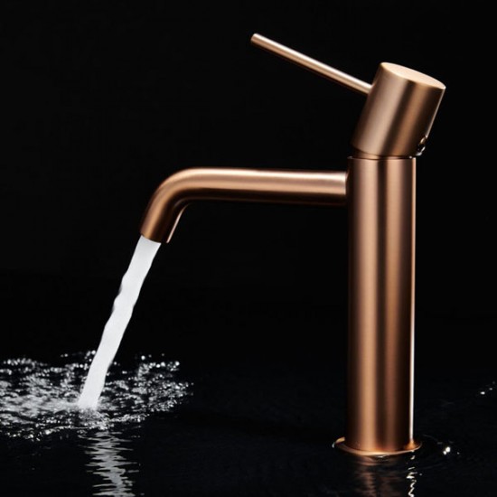 Μπαταρία Νιπτήρος IMEX MONZA BDM039-1ORC Ροζ Χρυσό Ματ (Rose Gold Brushed)