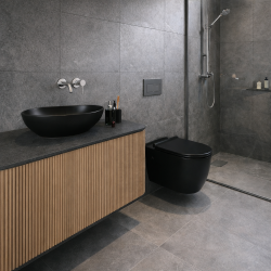 Επικαθήμενος Νιπτήρας Πορσελάνης 60x30cm Cerastyle Olive 072107-97 Ματ Μαύρο