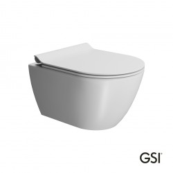 Λεκάνη Κρεμαστή Πορσελάνης 55 εκ. GSI Pura Swirl με Κάλυμμα Super Slim Soft Close 881500SC-301 Λευκή Ματ Λεκάνη Κρεμαστή Πορσελάνης 55 εκ. GSI Pura Swirl με Κάλυμμα Super Slim Soft Close 881500SC-301 Λευκή Ματ