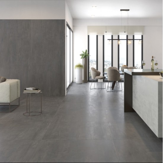 Πλακάκι Titan Aluminium Fincibec 120x120 B' Σκούρο Γκρι Ματ σε Απομίμηση Πατητής Τσιμεντοκονίας