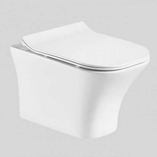 Κρεμαστή Λεκάνη Πορσελάνης Ceramita Storm Wall Rimless και Κάλυμμα Slim Soft Close Λευκή