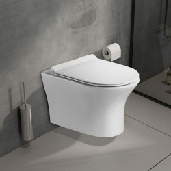 Κρεμαστή Λεκάνη Πορσελάνης Ceramita Viral Rimless και Κάλυμμα Slim Soft Close Λευκή