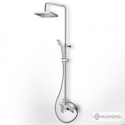 Στήλη Ντουζ με Μπαταρία Ρυθμιζόμενη Eurorama Quadra 144065-100 Τετραγωνισμένη Chrome