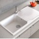 Νεροχύτης Γρανιτένιος Sanitec Ultra Granite Τετραγωνισμένος 811 1B 1D (100X50) Bianco (Λευκό) Βαρέως Τύπου με 1 Μεγάλη Γούρνα και Μαξιλάρι