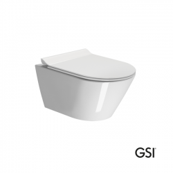 Λεκάνη Κρεμαστή Πορσελάνης GSI Kube-x 9416 Swirlflush 50 εκ. με κάλυμμα SUPER Slim Soft Close 941600SC-300 Λευκό