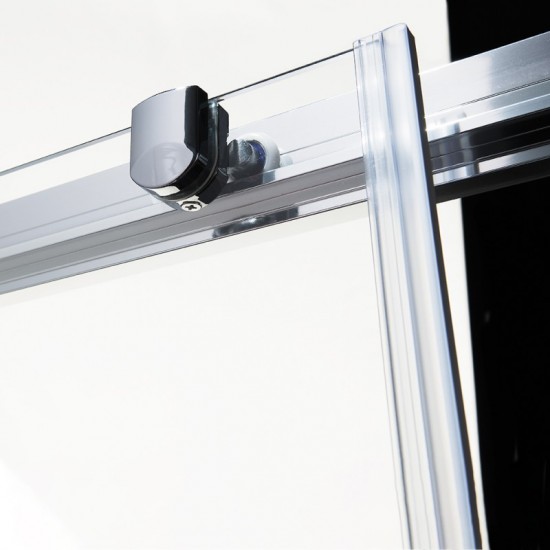 Ευθύγραμμη Καμπίνα Ντουζιέρας Devon Flow Slider 1+1 141-144 x 195cm Clear Glass Χρωμέ 