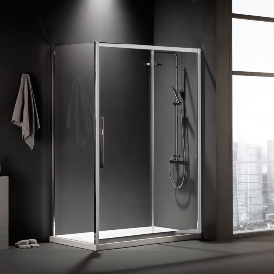 Καμπίνα Ντουζιέρας Ευθύγραμμη Devon Flow Slider 1 και 1 107-111 x 220 cm Χρωμέ
