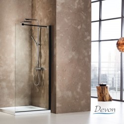 Διαχωριστικό Ντους Devon Iwis WD Walk In 70cm Χ 185cm Black Matt