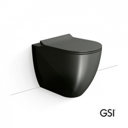 Λεκάνη Επιδαπέδια Υψηλής Πίεσης back to wall 55cm GSI 889000SC-401 Ardesia Pura Swirlflush Με Αποσπώμενο Κάλυμμα Βακελίτη