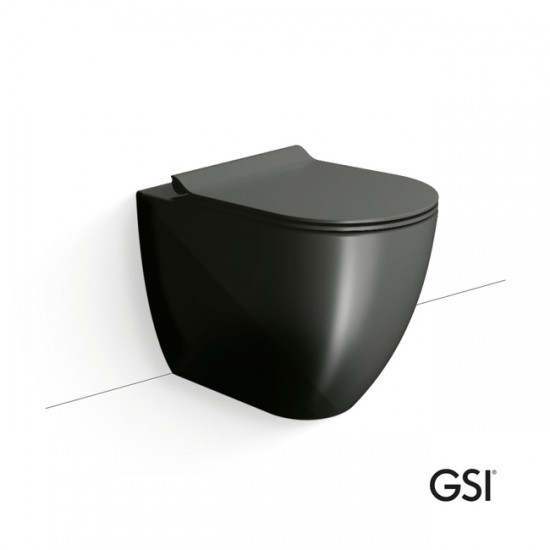 Λεκάνη Επιδαπέδια Υψηλής Πίεσης back to wall 55cm GSI 889000SC-401 Ardesia Pura Swirlflush Με Αποσπώμενο Κάλυμμα Βακελίτη