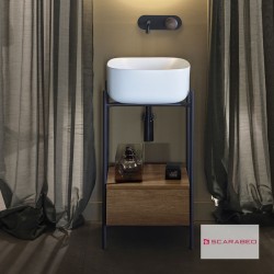 Έπιπλο Scarabeo Laila T 45 / Lo-Box 270205-NROP89 + 5501-300 Rovere Με Νιπτήρα (Χωρίς οπή Μπαταρίας)