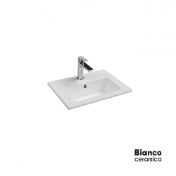 Επικαθήμενος Νιπτήρας Πορσελάνης Bianco Ceramica Flat 36 37050-300 50x36cm