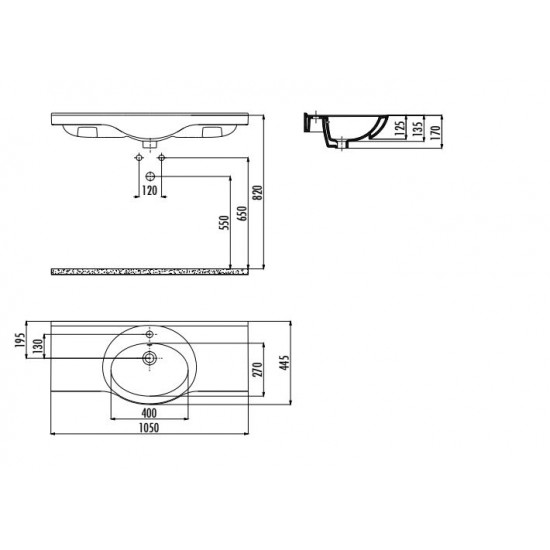 Ένθετος Νιπτήρας Επίπλου Μπάνιου 105cm Creavit Smile ET205 Λευκός Ένθετος Νιπτήρας Επίπλου Μπάνιου 105cm Creavit Smile ET205 Λευκός