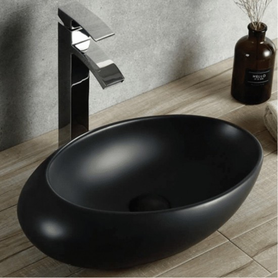 Επικαθήμενος Νιπτήρας Πορσελάνης 49x30cm Ceramita F285B Μαύρο Ματ Επικαθήμενος Νιπτήρας Πορσελάνης 49x30cm Ceramita F285B Μαύρο Ματ
