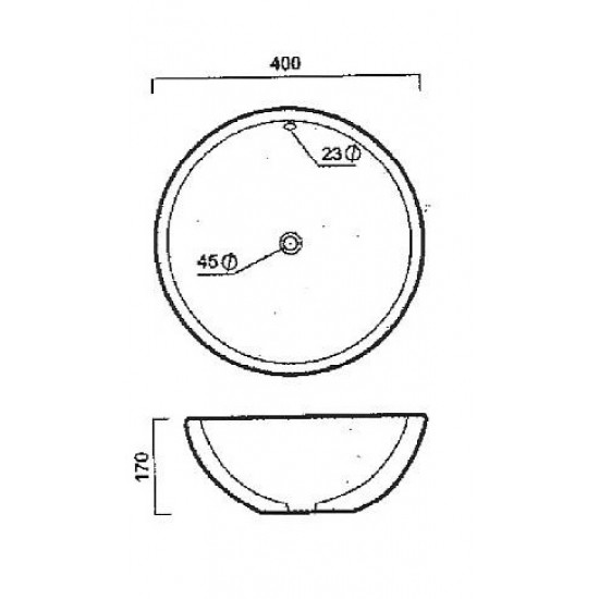 Επικαθήμενος Νιπτήρας Πορσελάνης Φ40cm Ceramita F319 Λευκός