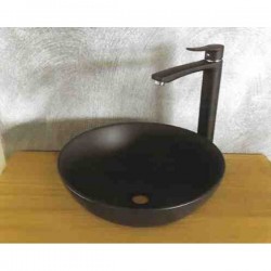 Επικαθήμενος Νιπτήρας Πορσελάνης Ceramita F434 Στρογγυλός Φ40 Μαύρος Ματ