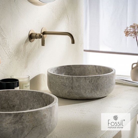Μαρμάρινος Νιπτήρας Επιτραπέζιος Φ33cm Fossil Thalo Marble DR33-423 Tundra Grey Μαρμάρινος Νιπτήρας Επιτραπέζιος Φ33cm Fossil Thalo Marble DR33-423 Tundra Grey