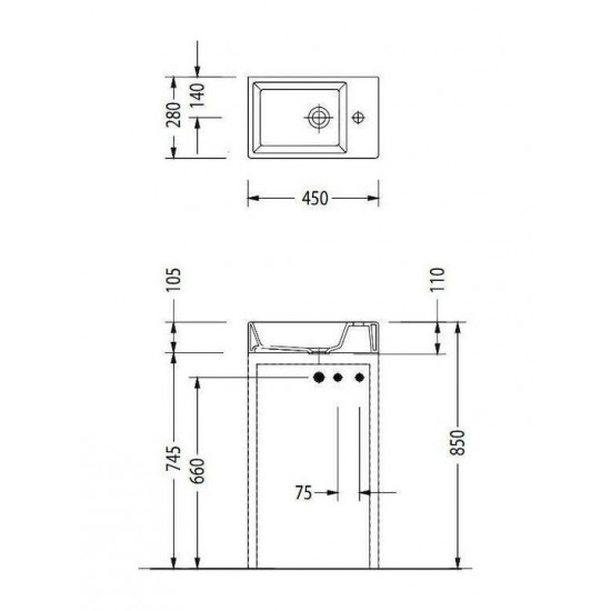 Επικαθήμενος Νιπτήρας Πορσελάνης Serel Tetra 45x28cm με Οπή και με Δυνατότητα Τοποθέτησης και ως Κρεμαστός 2049-300 Λευκός Επικαθήμενος Νιπτήρας Πορσελάνης Serel Tetra 45x28cm με Οπή και με Δυνατότητα Τοποθέτησης και ως Κρεμαστός 2049-300 Λευκός