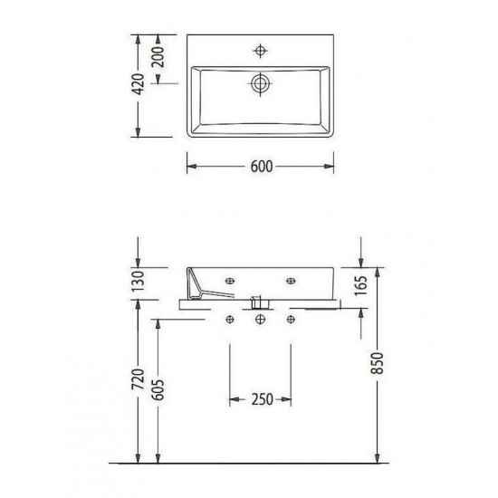 Επικαθήμενος Νιπτήρας Πορσελάνης Serel Tetra 60x42 cm με Οπή και με Δυνατότητα Τοποθέτησης και ως Κρεμαστός 2047-300 Λευκός Επικαθήμενος Νιπτήρας Πορσελάνης Serel Tetra 60x42 cm με Οπή και με Δυνατότητα Τοποθέτησης και ως Κρεμαστός 2047-300 Λευκός