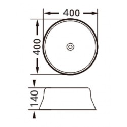 Επικαθήμενος Νιπτήρας Μπάνιου Πορσελάνης KLP Irene Φ40 cm Κυκλικός Χωρίς Υπερχείλιση 444938 Λευκός