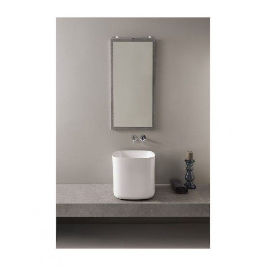 Επικαθήμενος Νιπτήρας Πορσελάνης 42x42cm Scarabeo Moon 5503-300 Λευκός