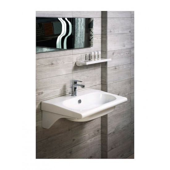 Νιπτήρας Eπιτοίχιος ή Ημιένθετος Adamidis Master Λευκός 55x33