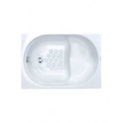 Ορθογώνια Μπανιέρα Ακρυλική με Κάθισμα Gloria 535 Sanitec 120x70x60cm