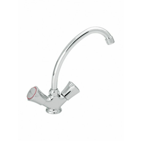 Μπαταρία Νεροχύτου Μίας Οπής Μισόστροφη 180mm Corona Modea 00-4403 Χρωμέ