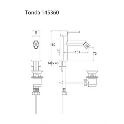 Μπαταρία Μπιντέ Αναμεικτική Eurorama Tonda Chrome 145360-100 Χρωμέ 