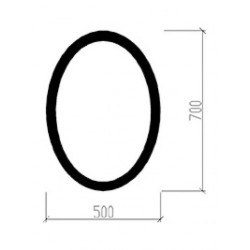 Καθρέπτης Μπάνιου Οβάλ Tema 50x70cm Πλαίσιο με Γυαλί Σαγρέ 76014