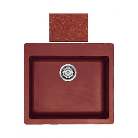 Ένθετος Νεροχύτης Γρανιτένιος Συνθετικός 60x50 Sanitec Classic 331 με 1 Γούρνα Granite Terracotta