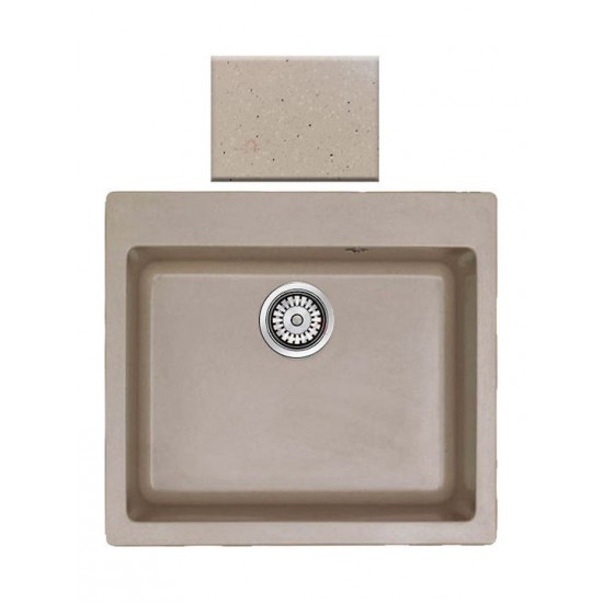 Ένθετος Νεροχύτης Γρανιτένιος Συνθετικός 60x50 Sanitec Classic 331 με 1 Γούρνα Granite Cappuccino