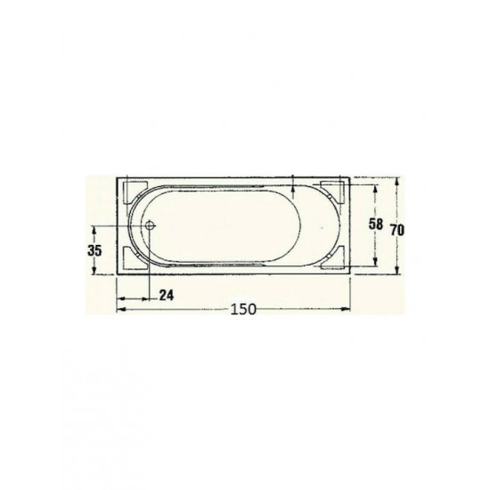 Ορθογώνια Μπανιέρα Ακρυλική Gloria 516 Sanitec 150x70x60cm Ορθογώνια Μπανιέρα Ακρυλική Gloria 516 Sanitec 150x70x60cm
