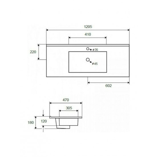Ένθετος Νιπτήρας Μπάνιου 120×47cm Karag LT 7506-120 Λευκός Ένθετος Νιπτήρας Μπάνιου 120×47cm Karag LT 7506-120 Λευκός