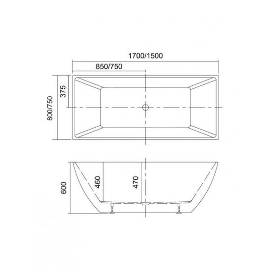 Μπανιέρα KARAG KERES K-1505 170 Ελεύθερης Τοποθέτησης 170x80x59cm Τετραγωνισμένη Μπανιέρα KARAG KERES K-1505 170 Ελεύθερης Τοποθέτησης 170x80x59cm Τετραγωνισμένη