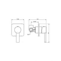 Μίκτης εντοιχισμού Orabella Flow 10119 Χρωμέ 1 Εξόδου 