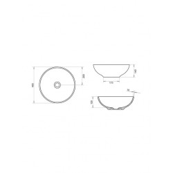 Νιπτήρας Μπάνιου Λευκός Ματ Πορσελάνης Tol Tema 40 x 40 x 12 cm Επικαθήμενος χωρίς Οπή για Βρύση