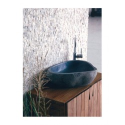 Νιπτήρας Μπάνιου Πέτρiνος Bati Bali River Stone 40 Επικαθήμενος Ασύμμετρος 40Χ50 εκ.