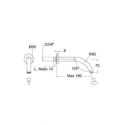 Στόμιο Εκροής Εντοιχισμού Eurorama Elleta Chester R6809-221 Brushed Bronze