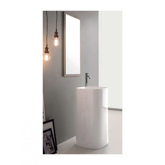 Νιπτήρας Μπάνιου Δαπέδου Πορσελάνης 42x42cm Scarabeo Moon 5510-300 Λευκός Νιπτήρας Μπάνιου Δαπέδου Πορσελάνης 42x42cm Scarabeo Moon 5510-300 Λευκός