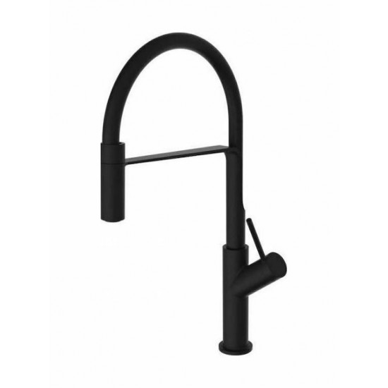 Μπαταρία Κουζίνας Ψηλή Teorema Silicone Nero Με Περιστρεφόμενο Ρουξούνι και Αποσπώμενο Ντους 635231 Black Matt Μπαταρία Κουζίνας Ψηλή Teorema Silicone Nero Με Περιστρεφόμενο Ρουξούνι και Αποσπώμενο Ντους 635231 Black Matt