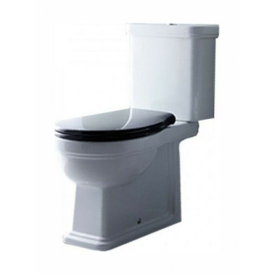 Επιδαπέδια Λεκάνη Πορσελάνης Χαμηλής Πίεσης GSI Classic 70,5 εκ. με Μαύρο Κάλυμμα Soft Close 871700NC-300 Λευκό