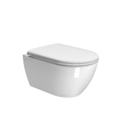 Λεκάνη Κρεμαστή GSI Pura Λευκή 882100C-300  55 εκ. Πορσελάνης  με Κάλυμμα Βακελίτη Αποσπώμενο Duroplast Soft Close 