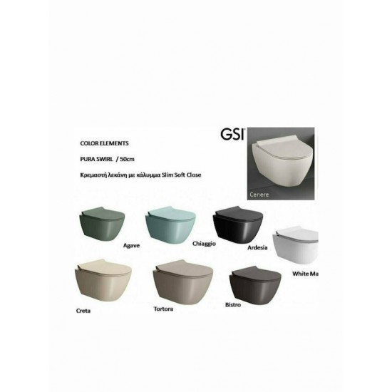 Λεκάνη Κρεμαστή GSI Norm Swirl White Matt 881600SC-301 50 εκ. Πορσελάνης με Κάλυμμα Βακελίτη Αποσπώμενο Duroplast Slim Soft Close Λεκάνη Κρεμαστή GSI Norm Swirl White Matt 881600SC-301 50 εκ. Πορσελάνης με Κάλυμμα Βακελίτη Αποσπώμενο Duroplast Slim Soft Close