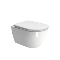 Λεκάνη Κρεμαστή Πορσελάνης 50 εκ. GSI Pura Swirl με Κάλυμμα Slim Soft Close 881600C-300 Λευκή