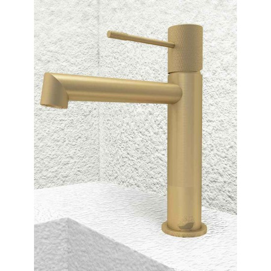 Μπαταρία Νιπτήρος Orabella Terra 10191 Brushed Gold Με Βαλβίδα Clic Clac