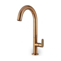 Μπαταρία Νιπτήρα Αναμεικτική Ψηλή Armando Vicario Slim Natural Brass 500041-225 Με Βαλβίδα Κλικ-Κλακ