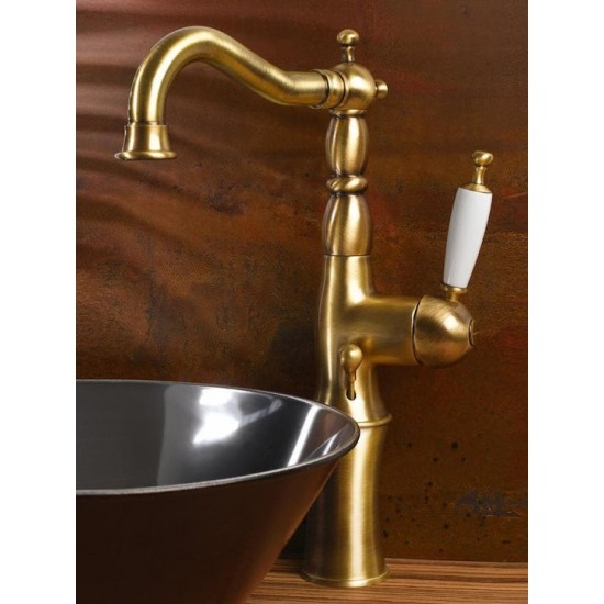 Μπαταρία Νιπτήρος Ψηλή Αναμεικτική Ορειχάλκινη Bugnatese Oxford Bronze 6317-220 Μπρονζέ Με Αυτόματη Βαλβίδα