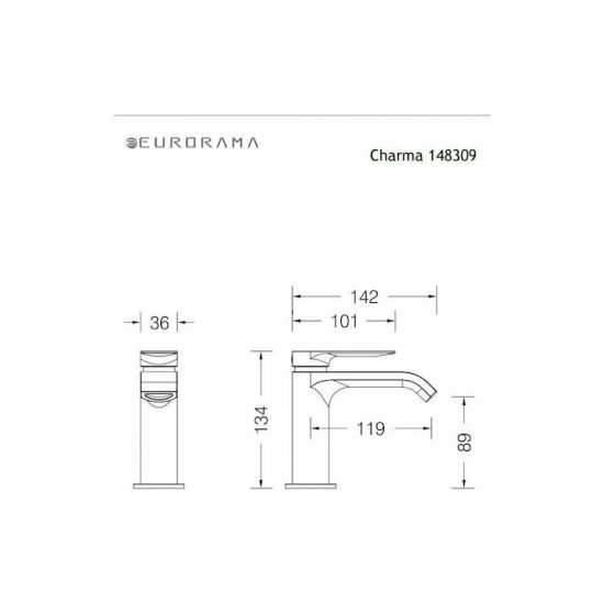 Μπαταρία Νιπτήρος Eurorama Charma Chrome 148309-100 Χρωμέ 